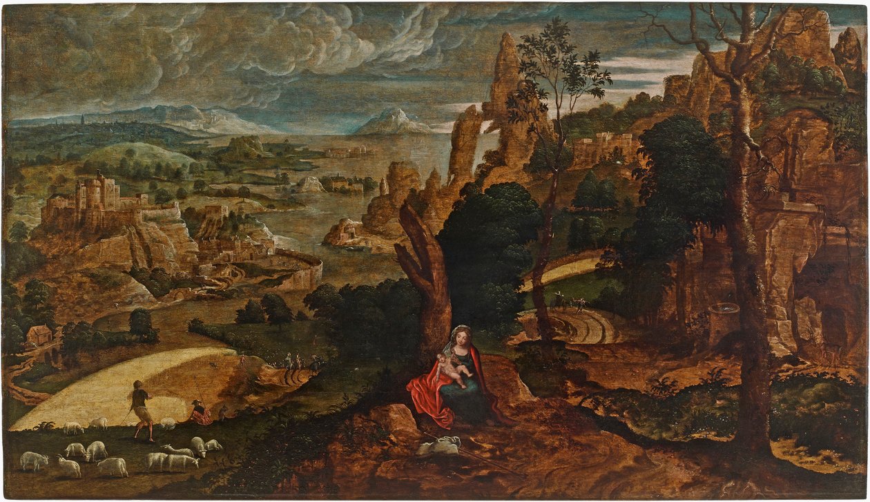 Landscape with the Rest on the Flight into Egypt, 1540-1545 by Matthijs Cock