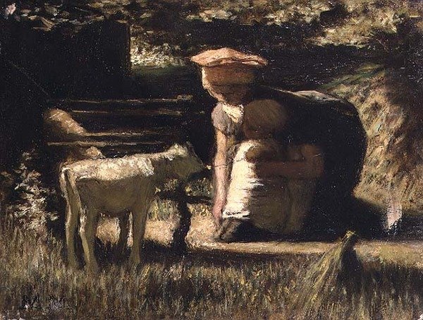 Getting Acquainted (The Little Goat) by Matthijs Maris