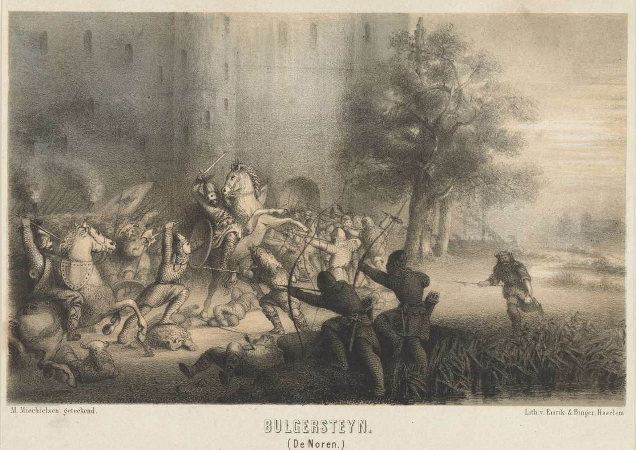 Bulgersteyn Besieged by the Normans, ca. 810 by Matthijs Willem Gerardus Michielsen