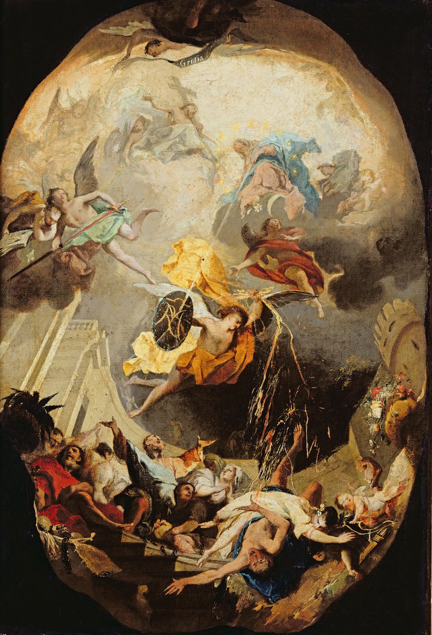The Dominican Order Overcoming Heresy, 1750 by Mattia Bortoloni