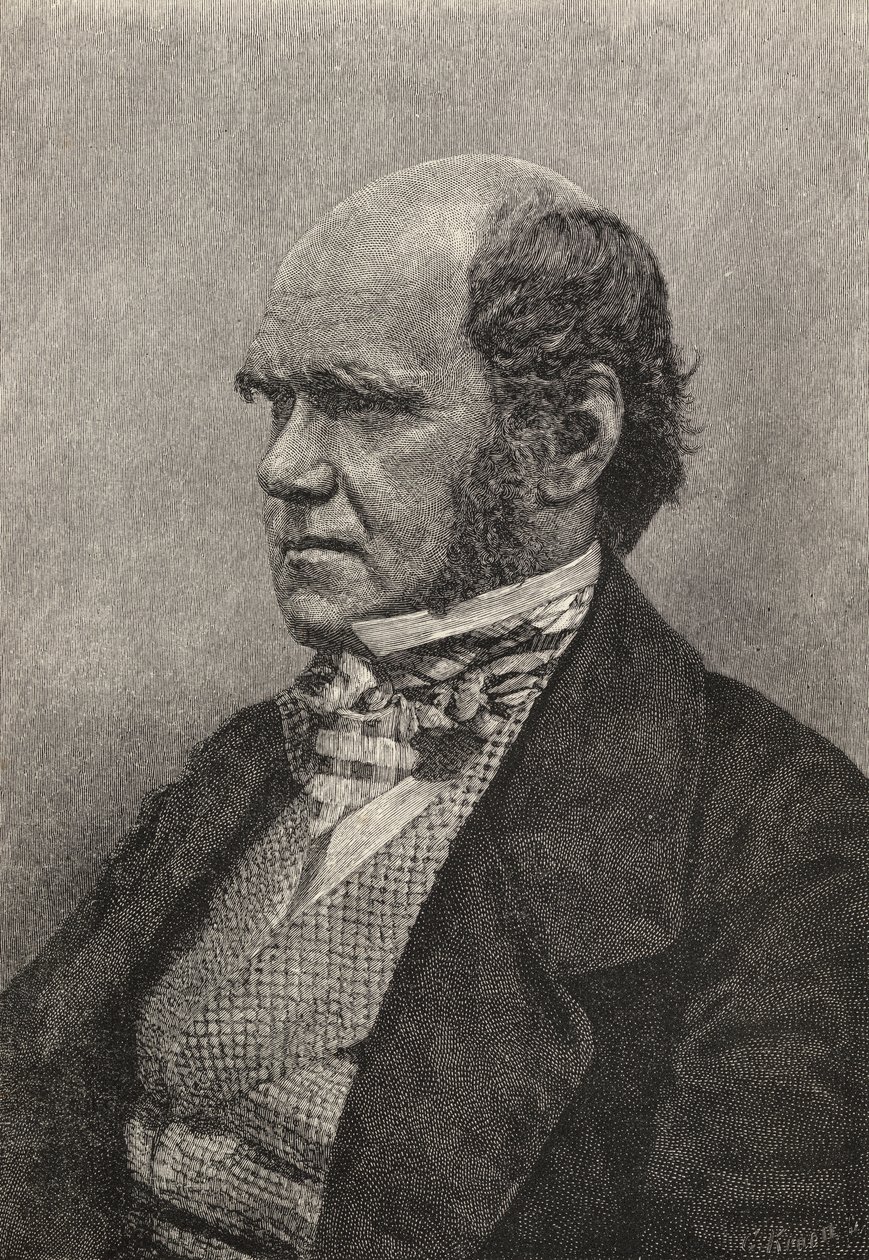 Charles Darwin aged 45, illustration from 