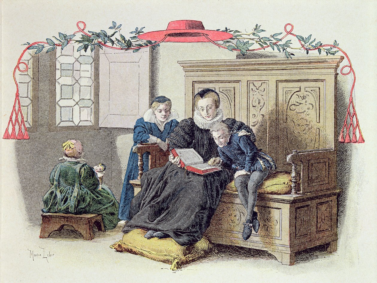 Armand-Jean du Plessis, Cardinal Richelieu (1585-1642) as a child, illustration from a life of Richelieu by Theodore Camu by Maurice Leloir