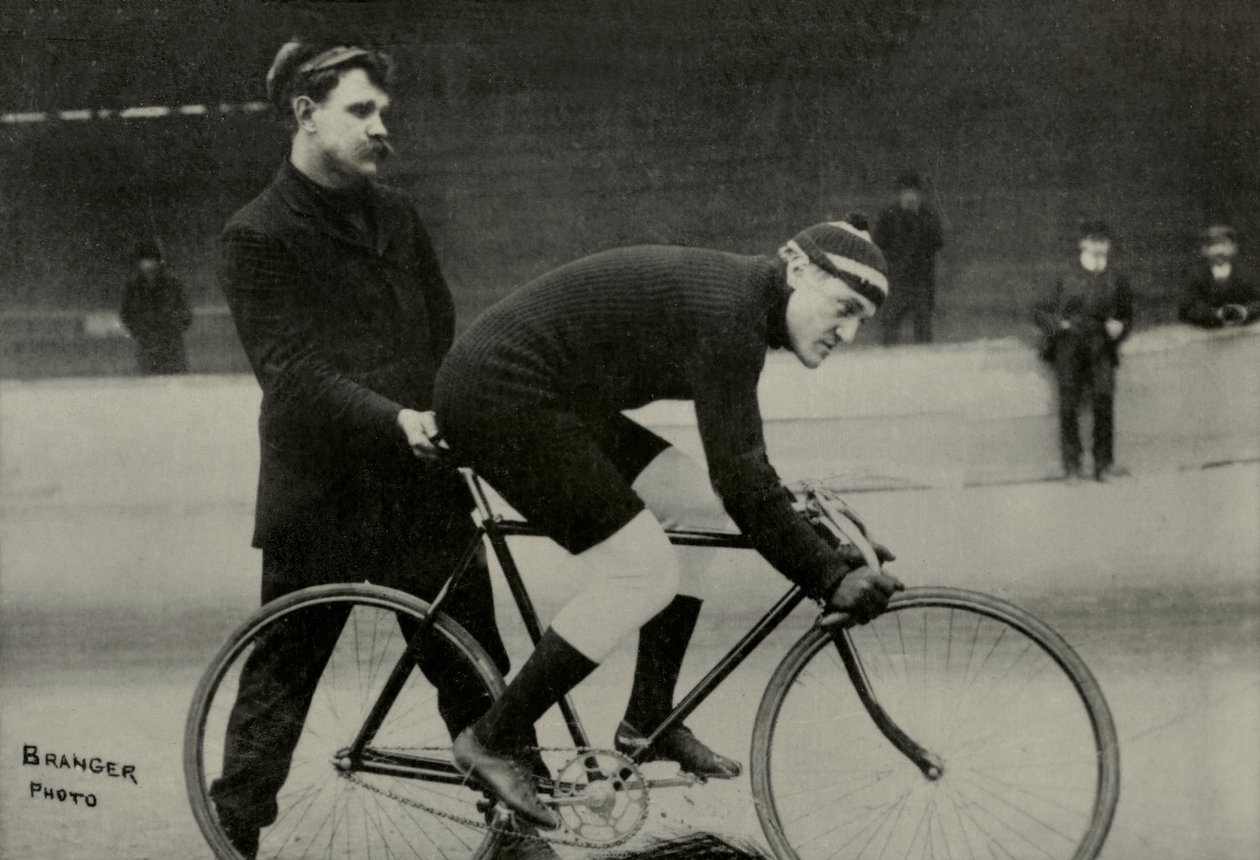 Portrait of American cyclist Frank Kramer by Maurice-Louis Branger