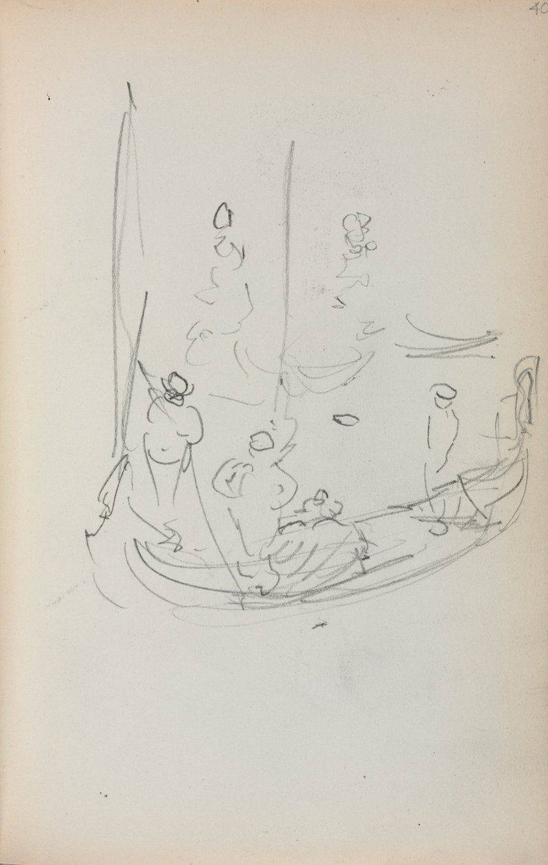 Italian Sketchbook: Gondola Page 40, 1898-1899 by Maurice Brazil Prendergast