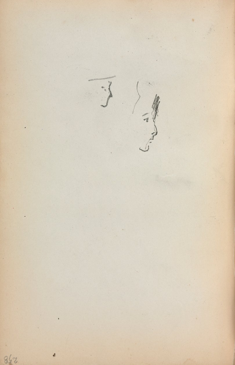 Italian Sketchbook: Two Profiles page 258, 1898-1899 by Maurice Brazil Prendergast