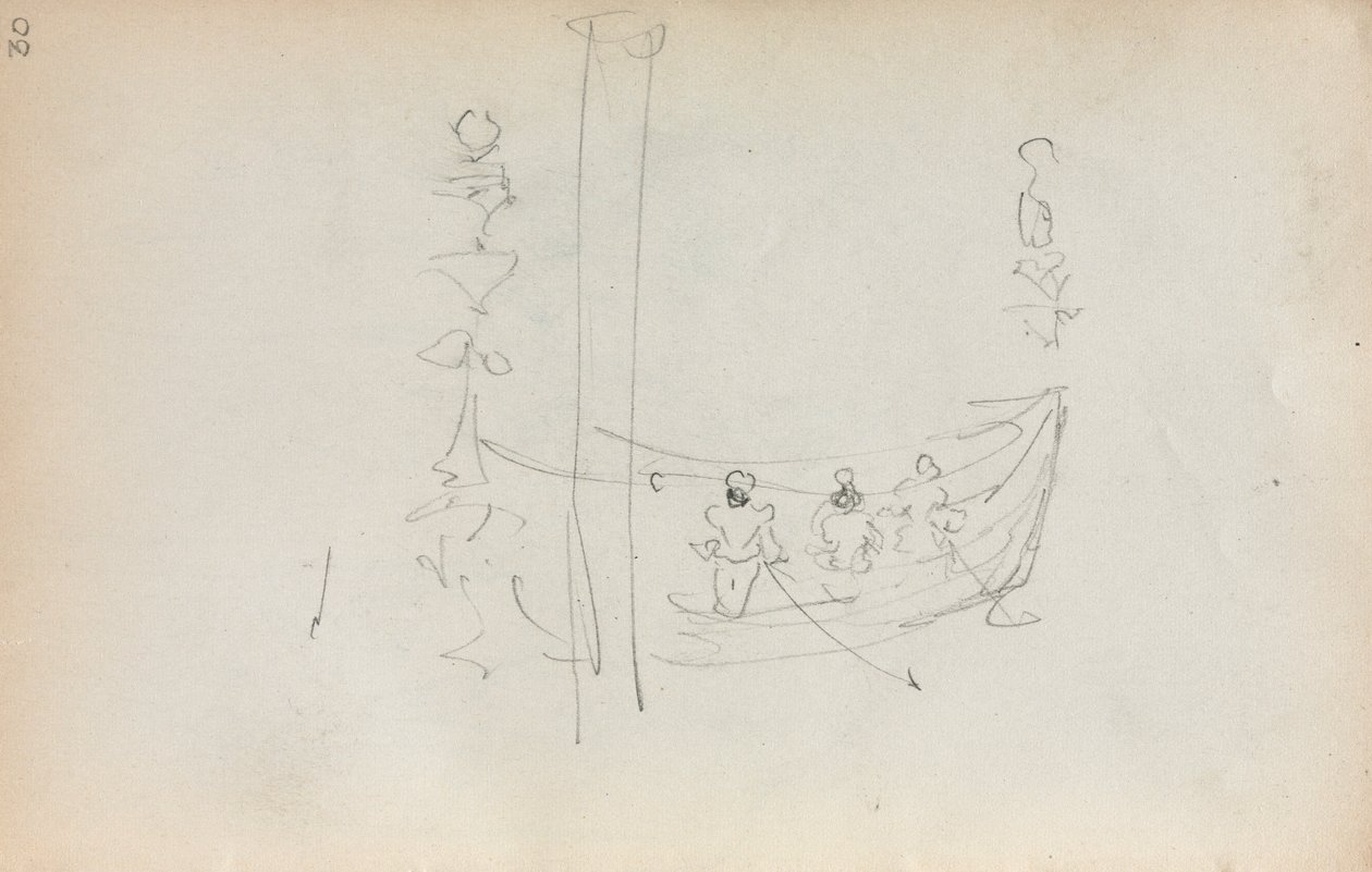 Italian Sketchbook: Venetian Boat, page 30, 1898-1899 by Maurice Brazil Prendergast