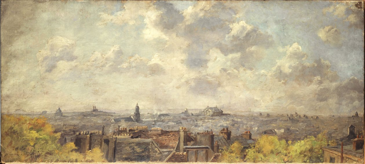 Panoramic View of Paris, Taken from Rue Victor-Massé, in April 1886 by Maurice Dainville