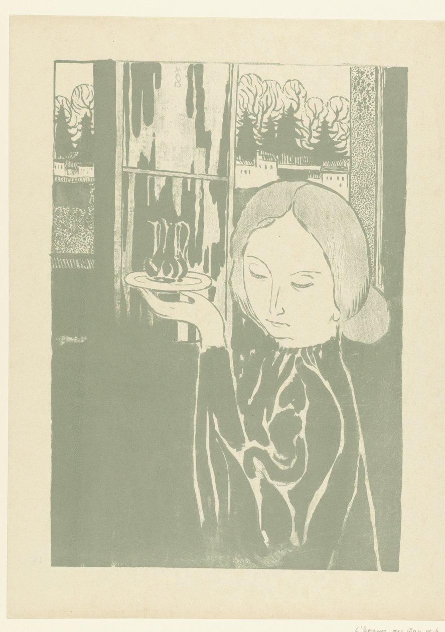 Woman with Water Jug on Tray by Maurice Denis
