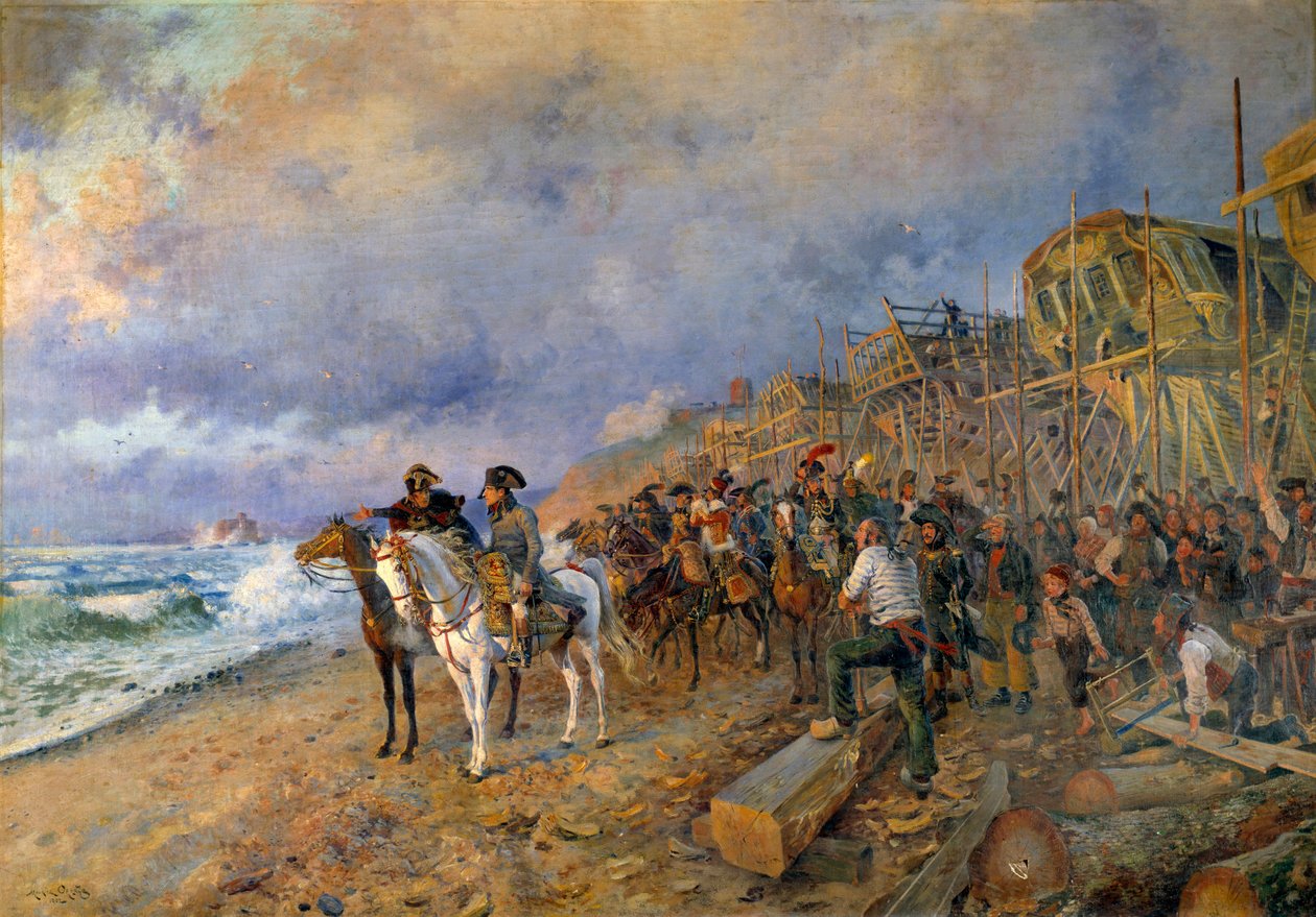 The First Consul Napoleon Bonaparte Visits the Arsenal of Boulogne by Maurice Henri Orange