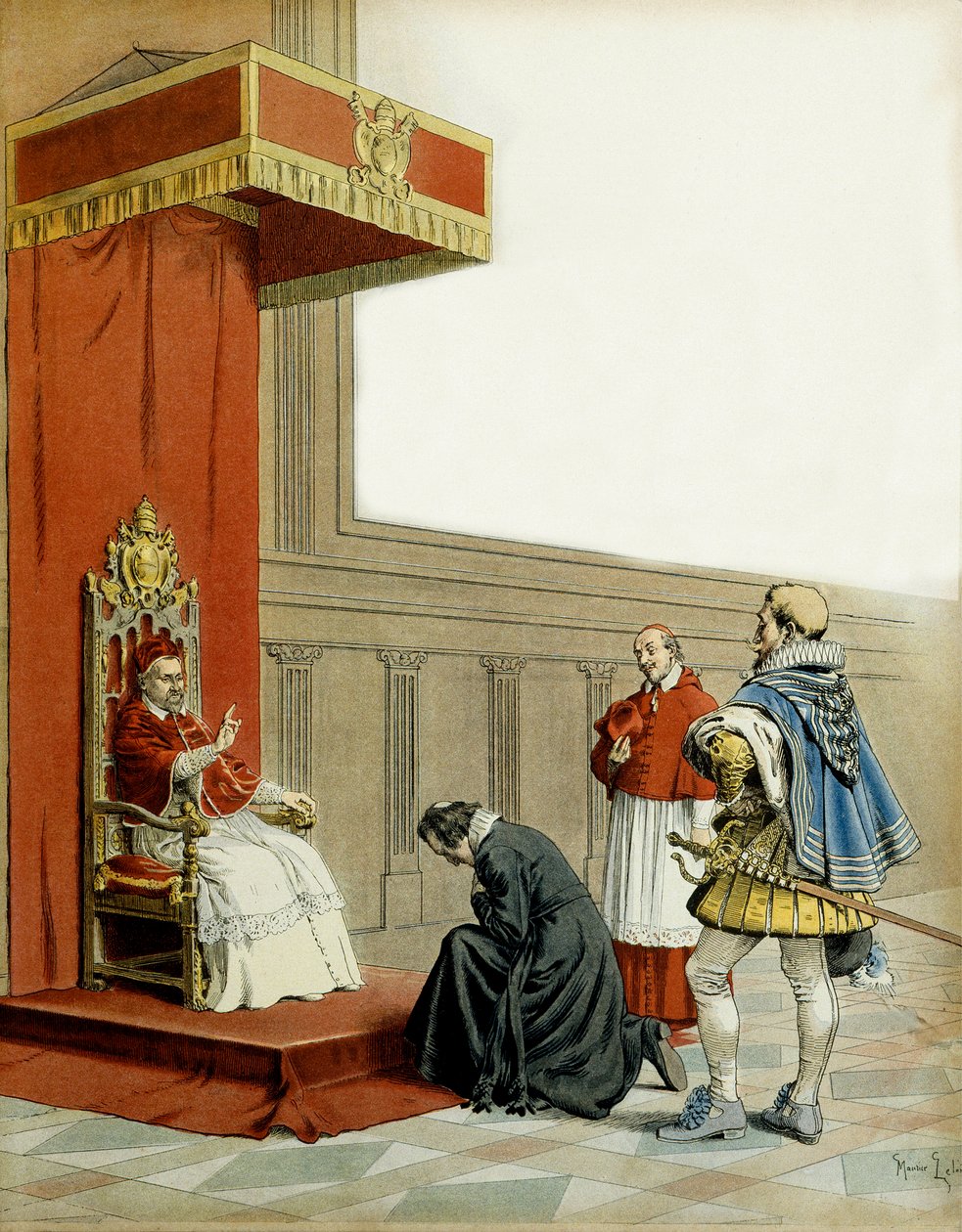 Presentation of Abbe Armand de Cardinal de Richelieu by Maurice Leloir
