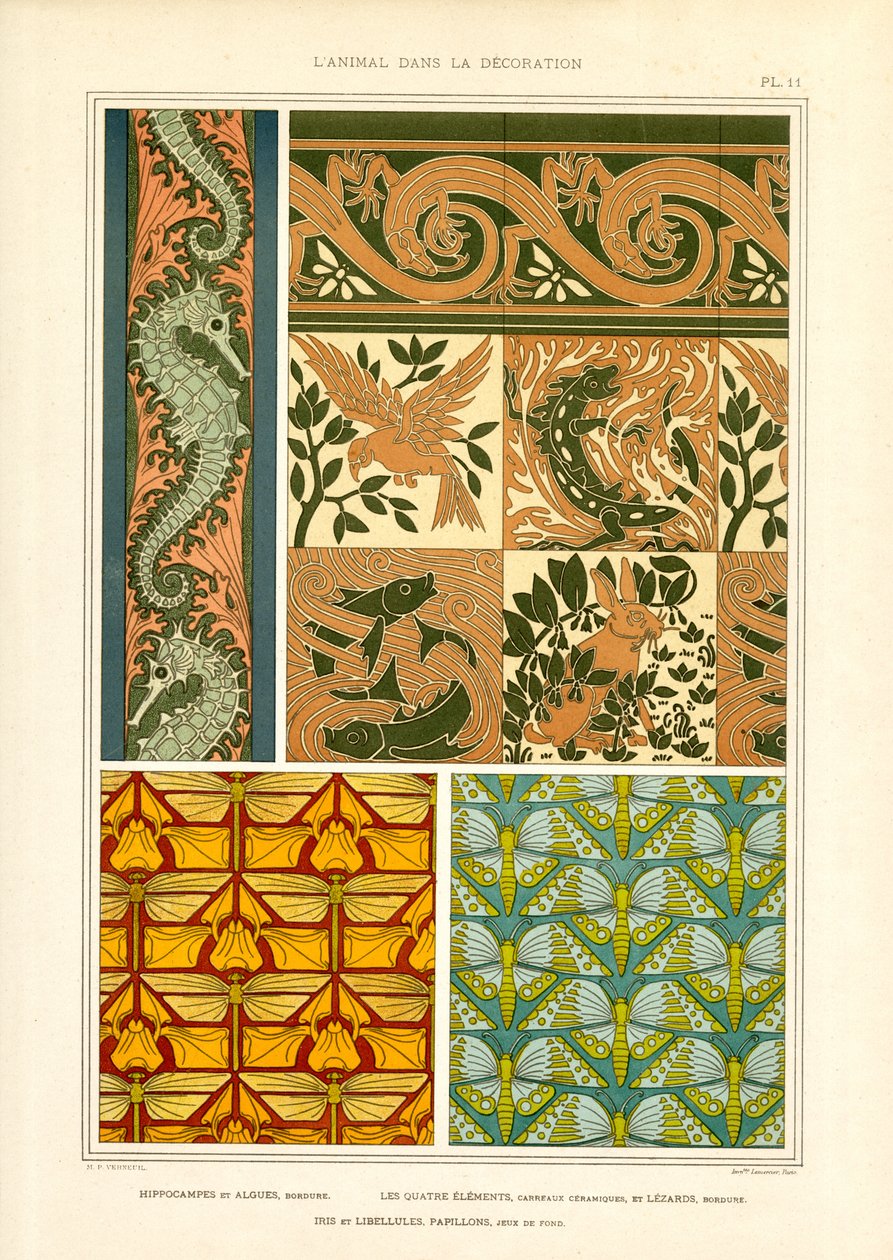 Animal Motifs in Art Nouveau Ornaments by Maurice Pillard Verneuil