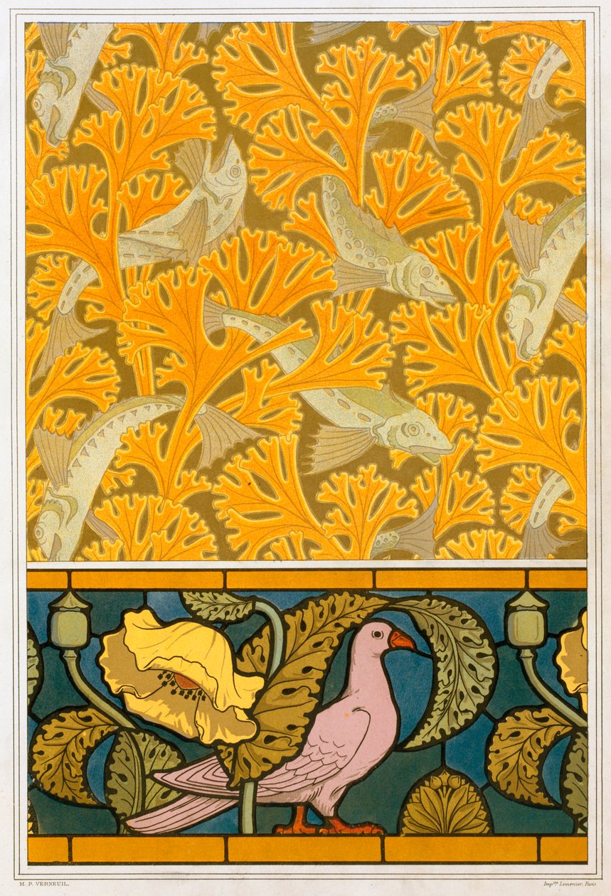 Designs for Wallpaper and Stained Glass by Maurice Pillard Verneuil