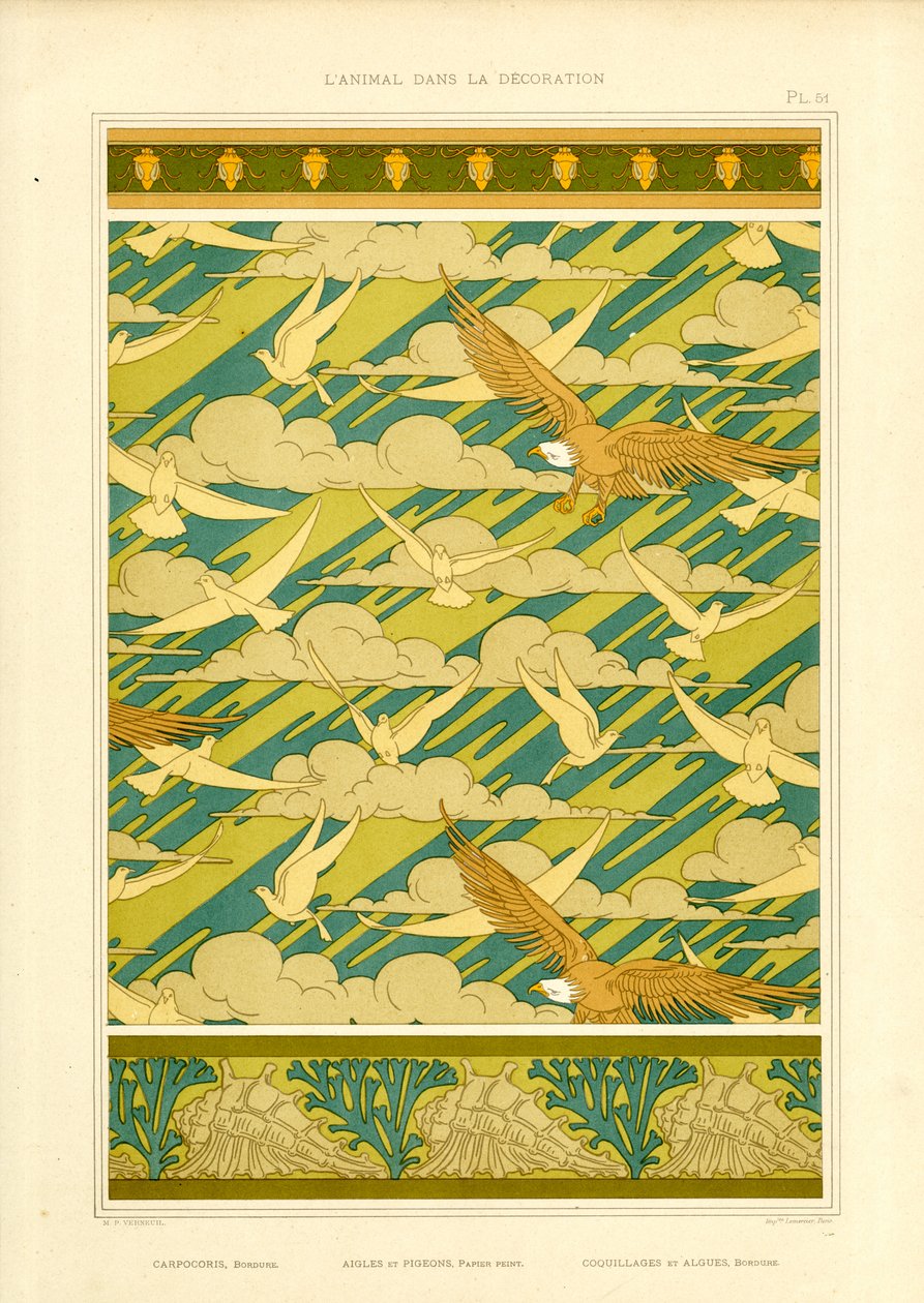Ornamental Composition with Eagles and Doves by Maurice Pillard Verneuil