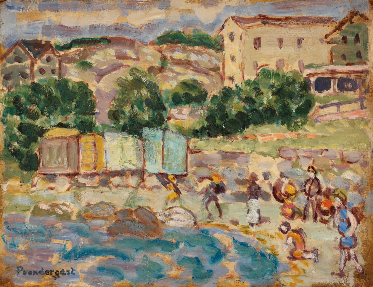 Beach and Village by Maurice Prendergast