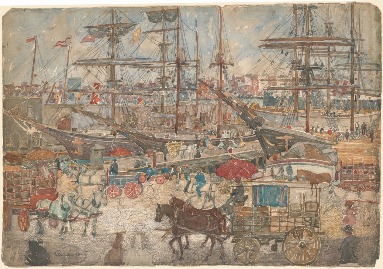 Docks, East Boston by Maurice Prendergast