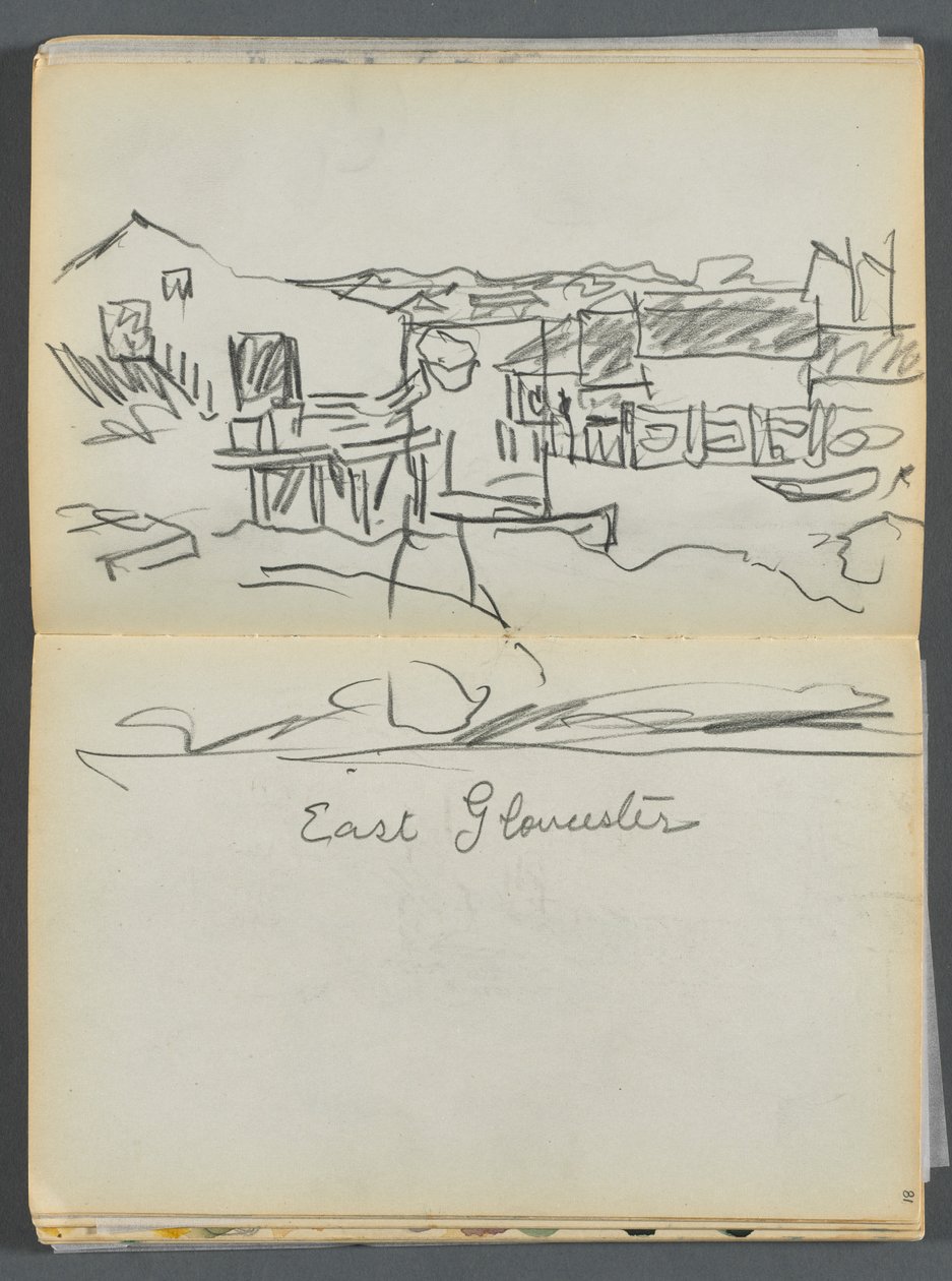 Sketchbook: The Granite Shore Hotel, Rockport, East Gloucester (page 080 & 81) by Maurice Prendergast