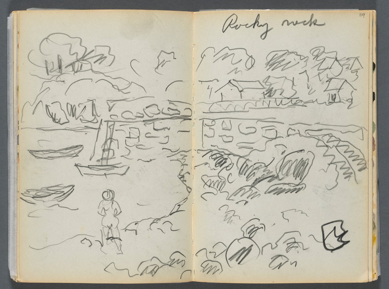 Sketchbook- The Granite Shore Hotel, Rockport, page 088 & 89: "Rocky Neck" by Maurice Prendergast