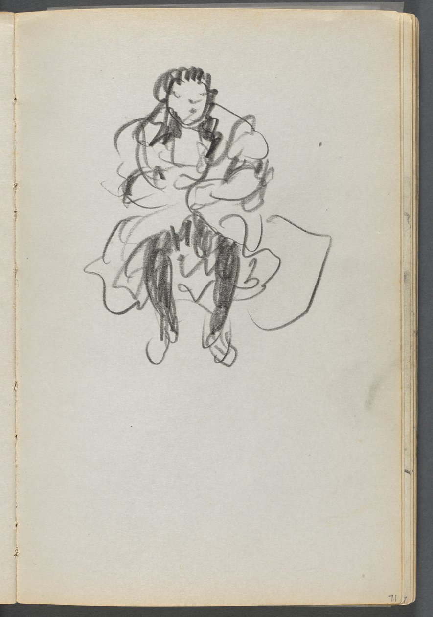 Sketchbook, The Dells, No. 127, page 071: Seated Figure by Maurice Prendergast
