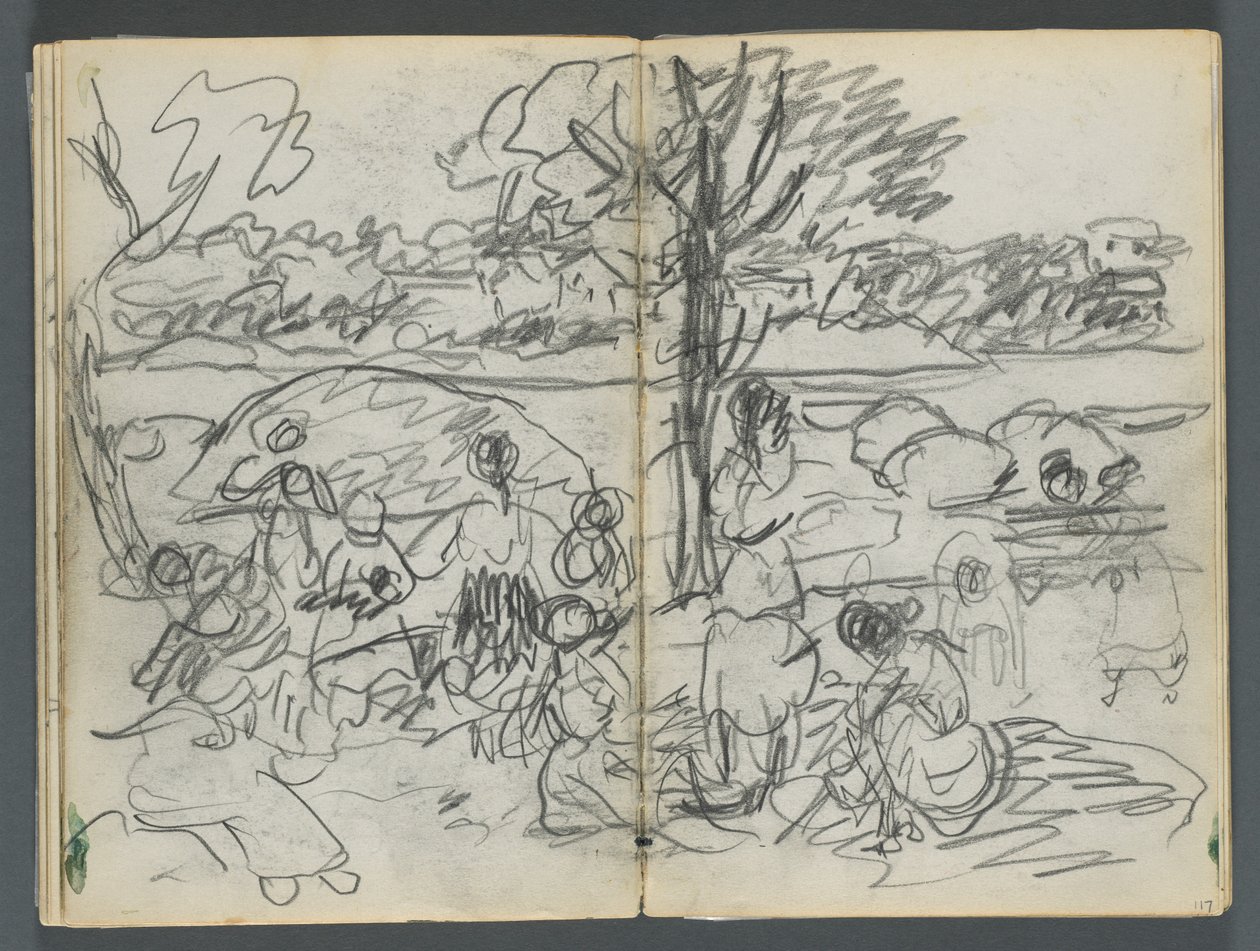 Sketchbook, The Dells: Figure in a Landscape by Maurice Prendergast