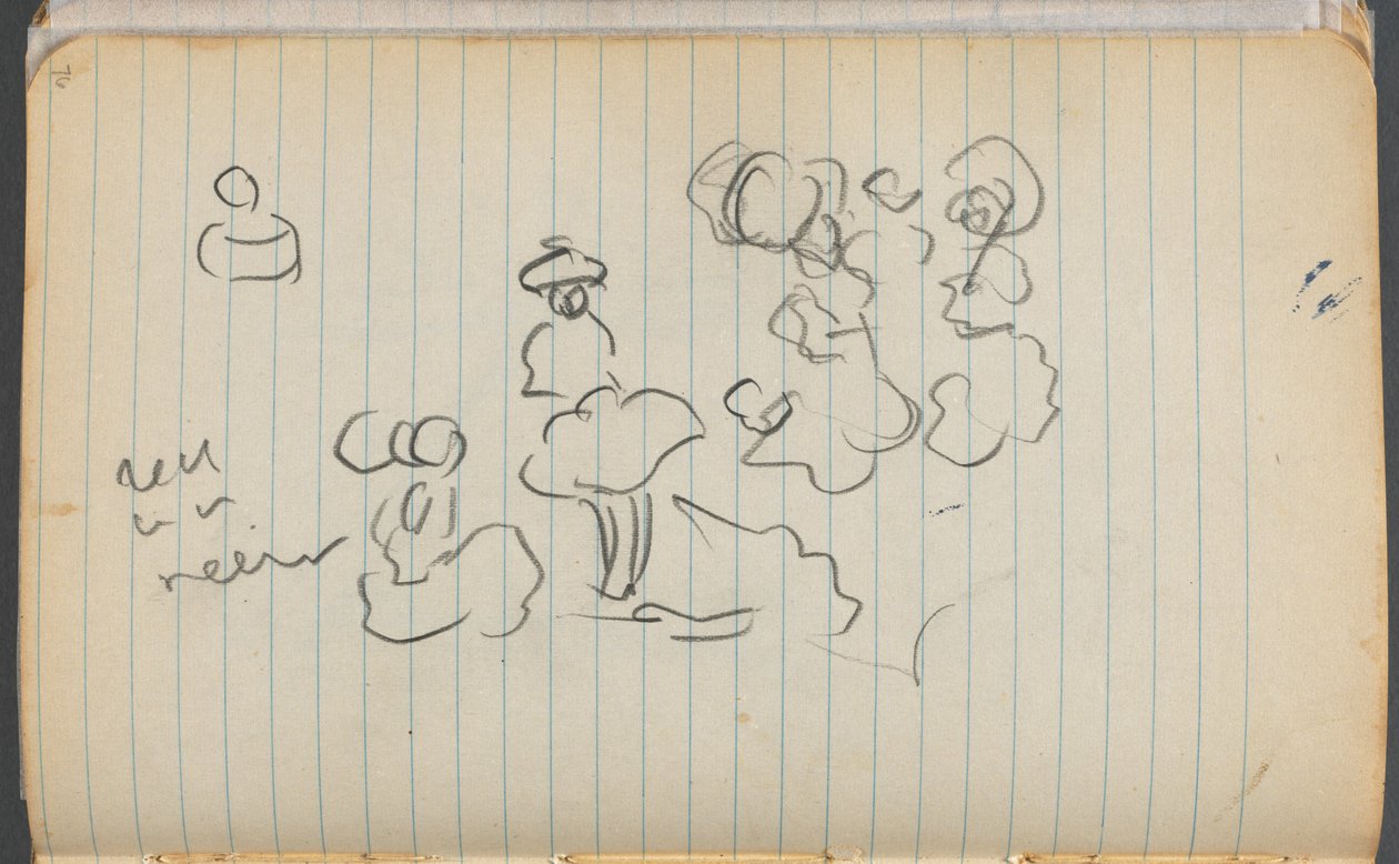 Sketchbook, page 076: Figures with Notes by Maurice Prendergast