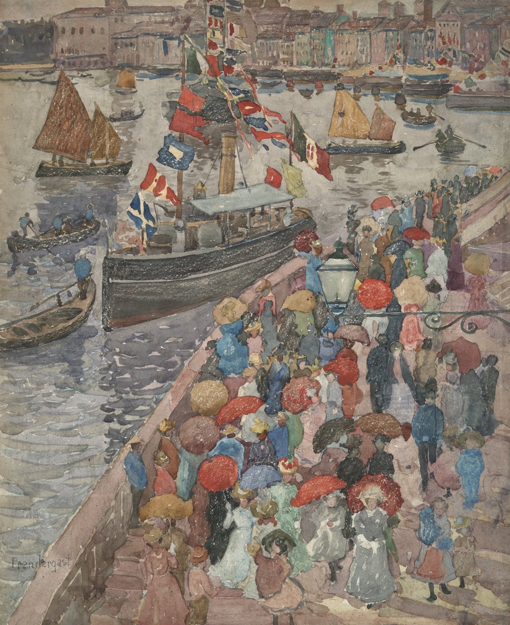 The Quai, Venice (recto); Venetia Marina (verso) by Maurice Prendergast