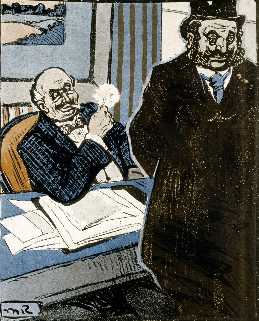 Caricature in The Plate of Butter by Maurice Radiguet