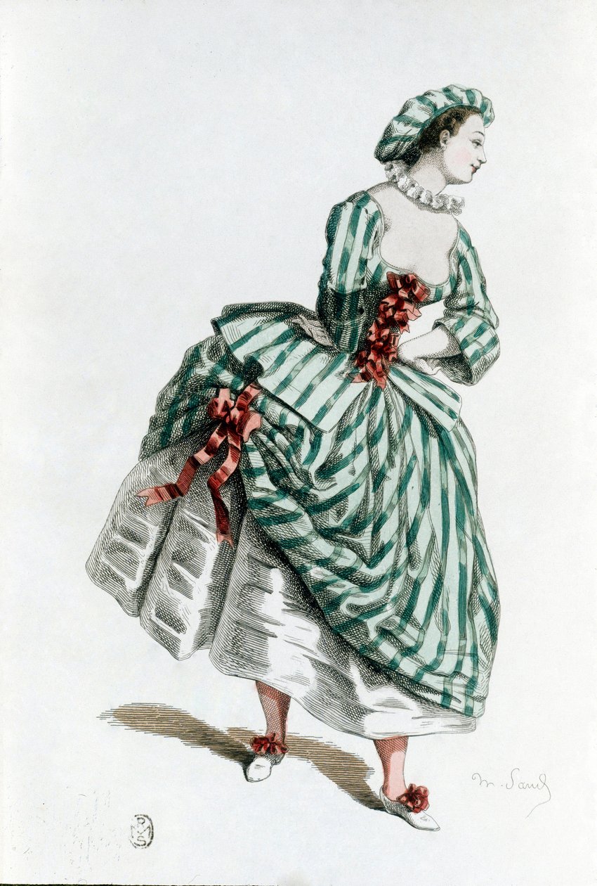 Costume and Mask of Colombine in 1855 by Maurice Sand