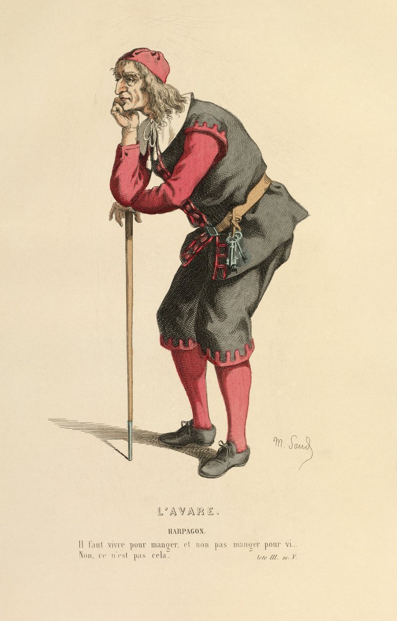 Costume for the role of Harpagon, c.1868 by Maurice Sand