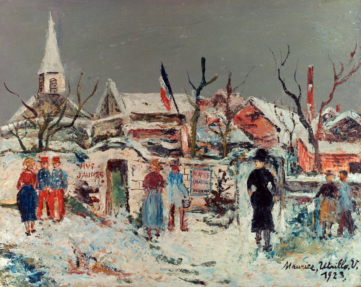 Landscape under the Snow, Maixe by Maurice Utrillo