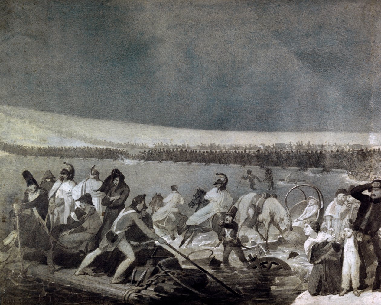 Retreat from Russia (1812): The Passage of the Beresina by the French Army (November 28) by Mauro Conconi