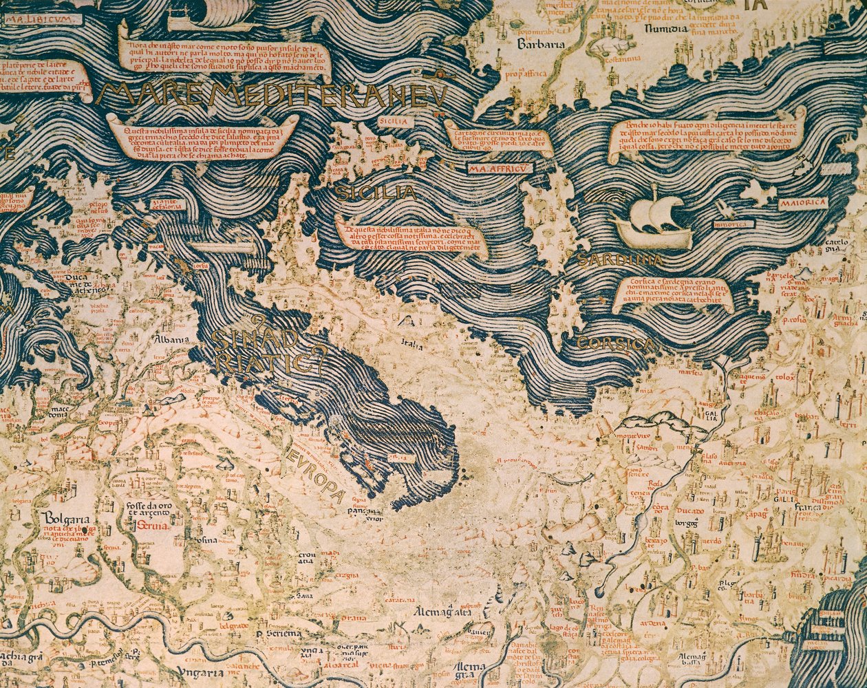 World map by Camaldolese monk Fra Mauro by Mauro Fra