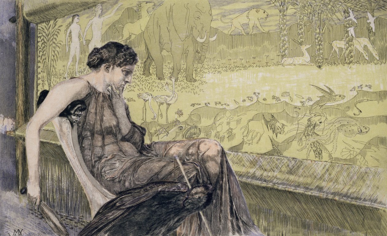 Penelope Weaving a Shroud for Laertes Her Father-in-law While She Awaits the Return of Her Husband Odysseus by Max Klinger