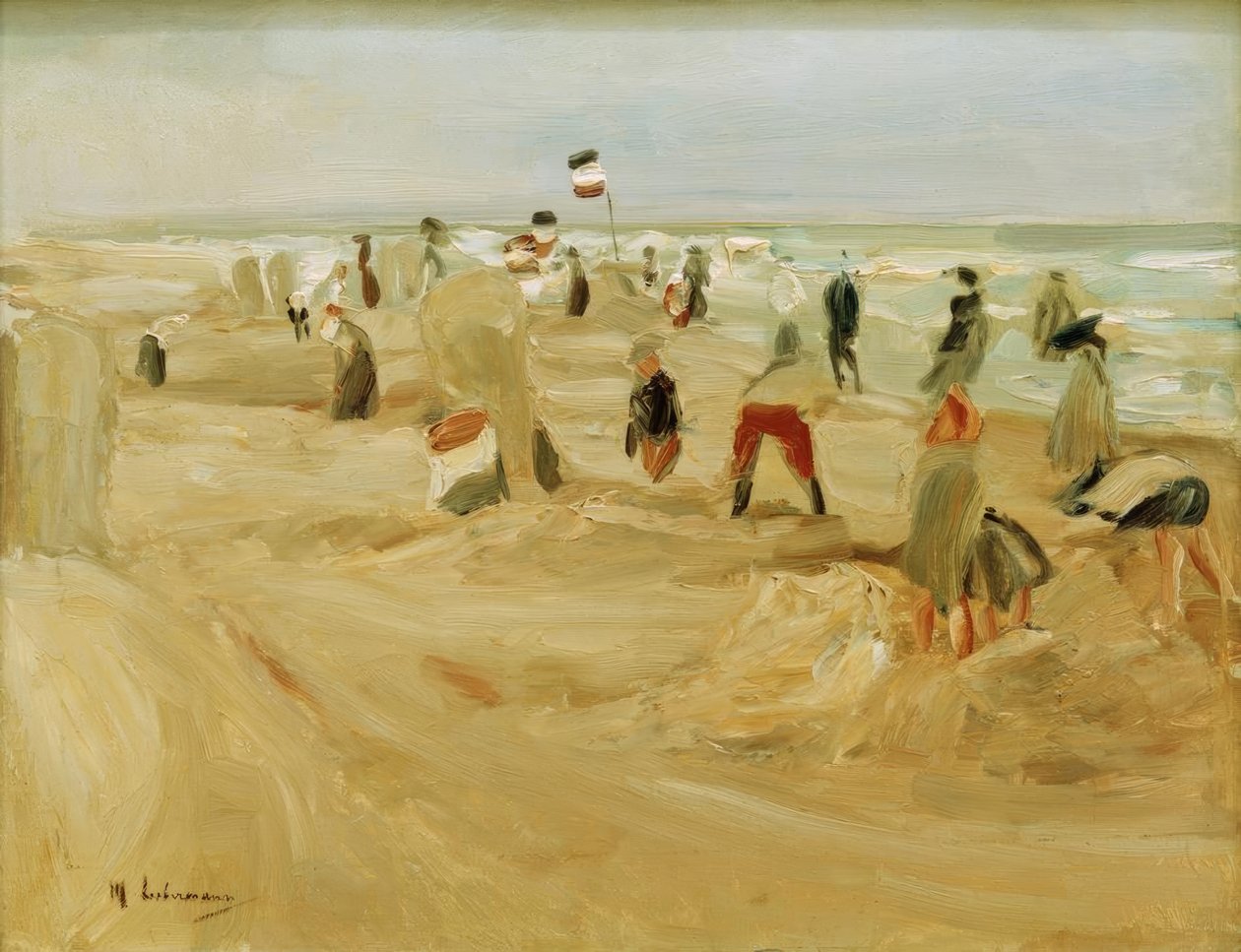 On the Beach of Noordwijk by Max Liebermann