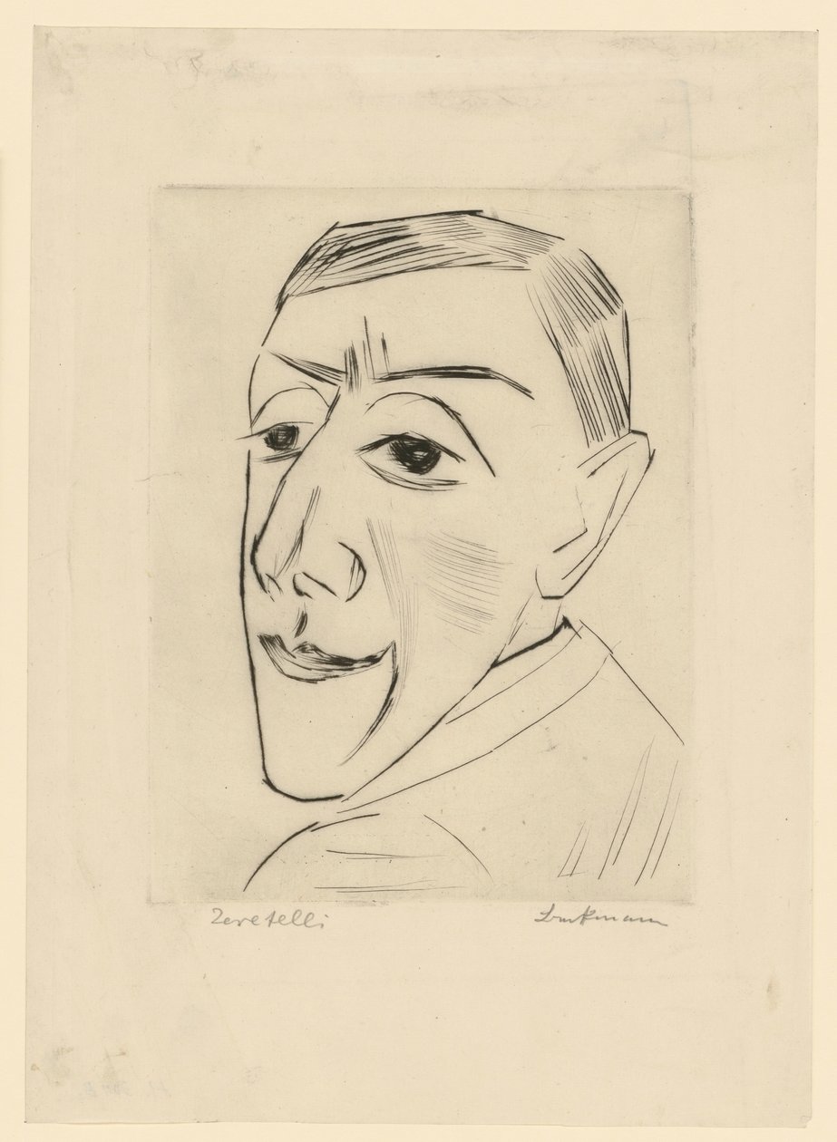 Portrait of the Actor N. M. Zeretelli (Sheet 4 from: The Third Ganymede Portfolio) by Max Beckmann
