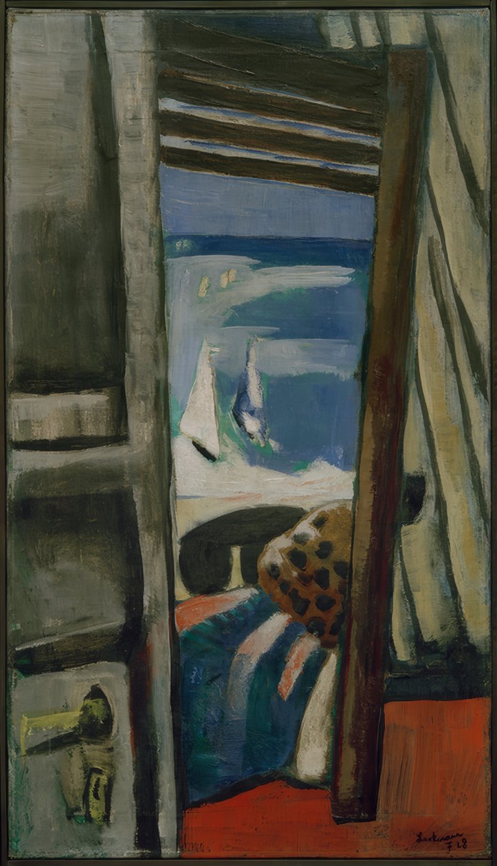 View of the Sea, Red, Gray, Blue by Max Beckmann