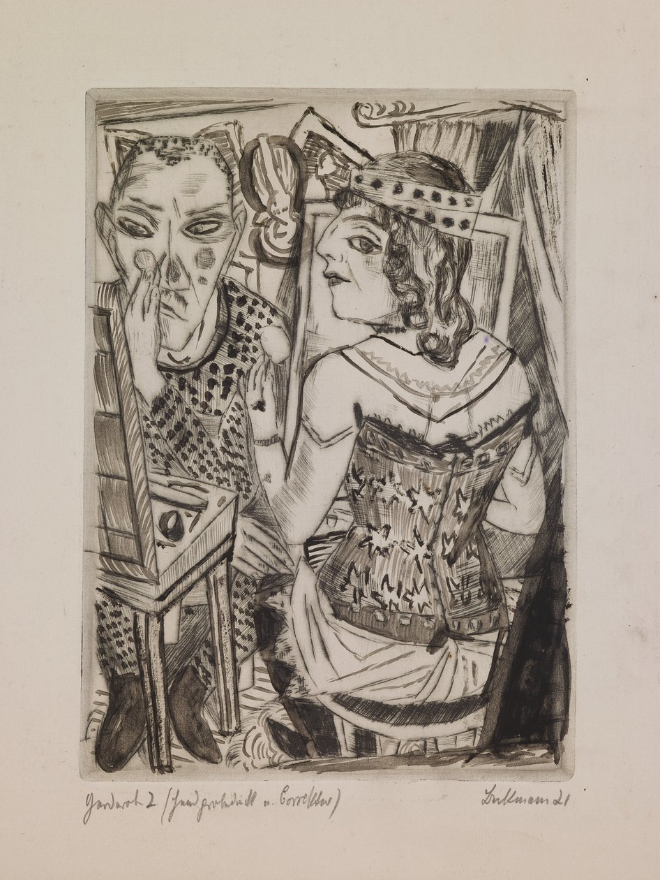 Dressing Room, plate 2 from the portfolio "The Annual Fair" by Max Beckmann