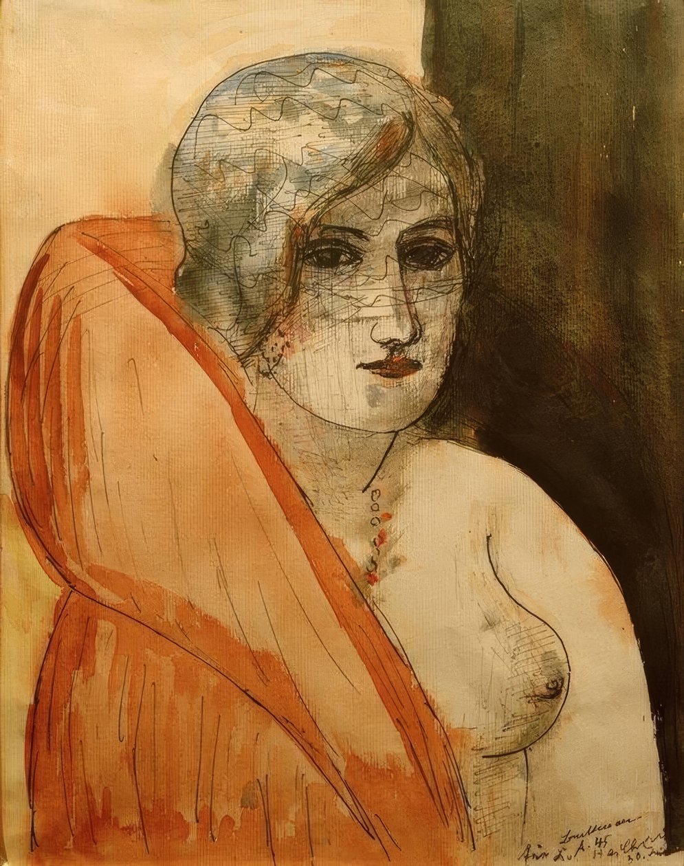 Woman in Fur by Max Beckmann