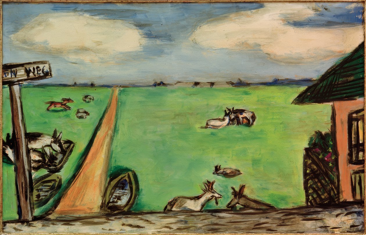 Green Meadow with Cows by Max Beckmann