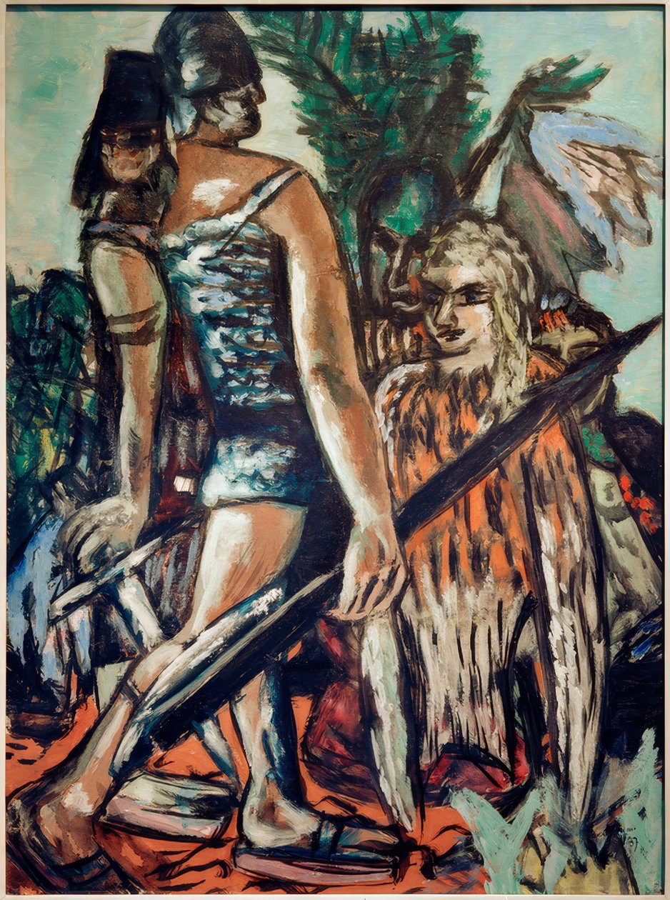 Warrior and Bird Woman by Max Beckmann