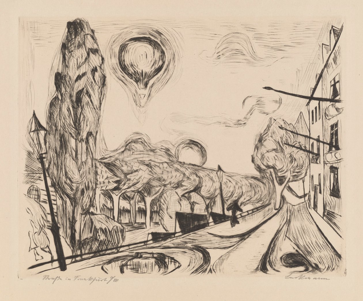Landscape with Balloon by Max Beckmann