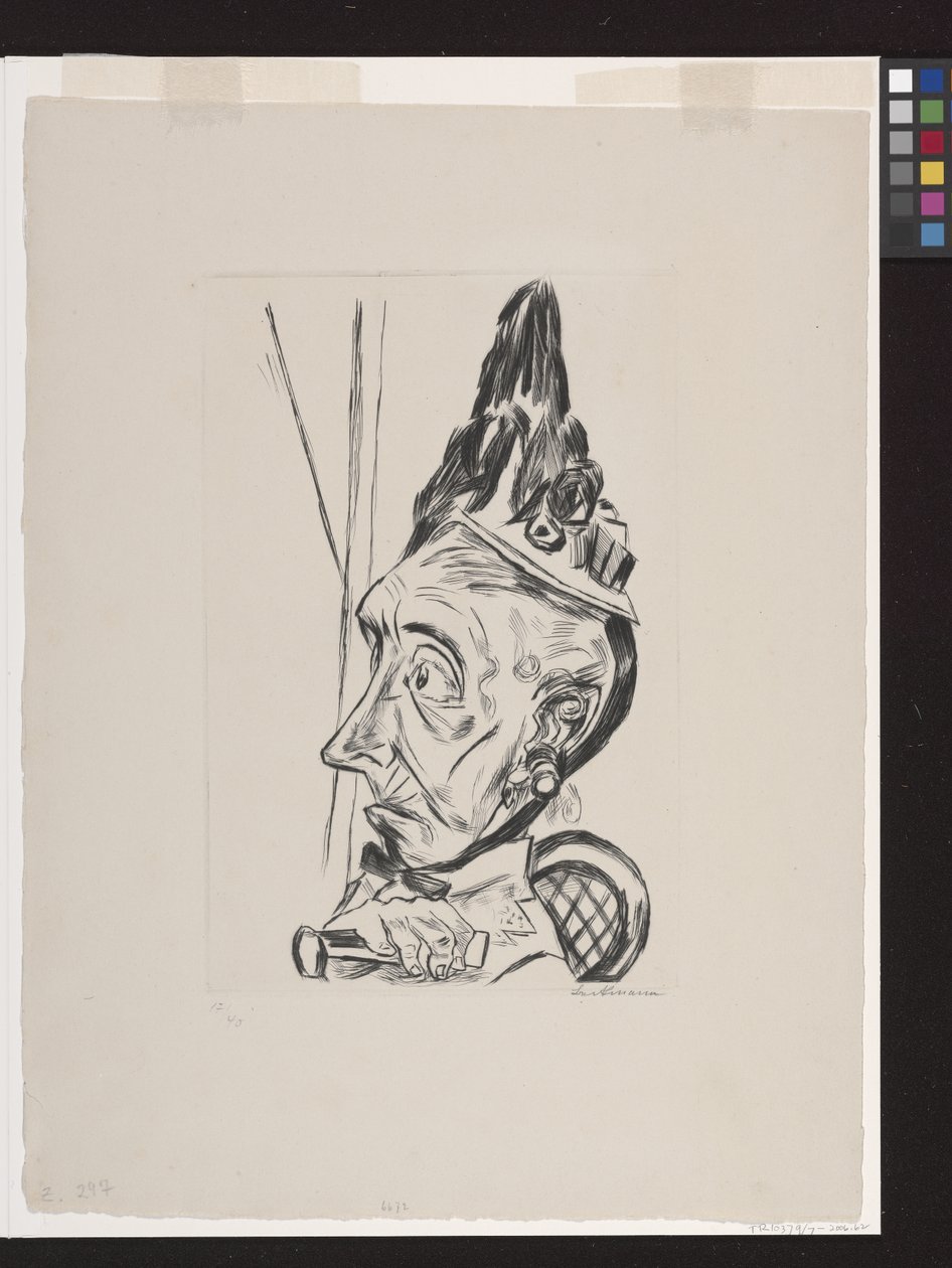 Old Woman with Bonnet by Max Beckmann