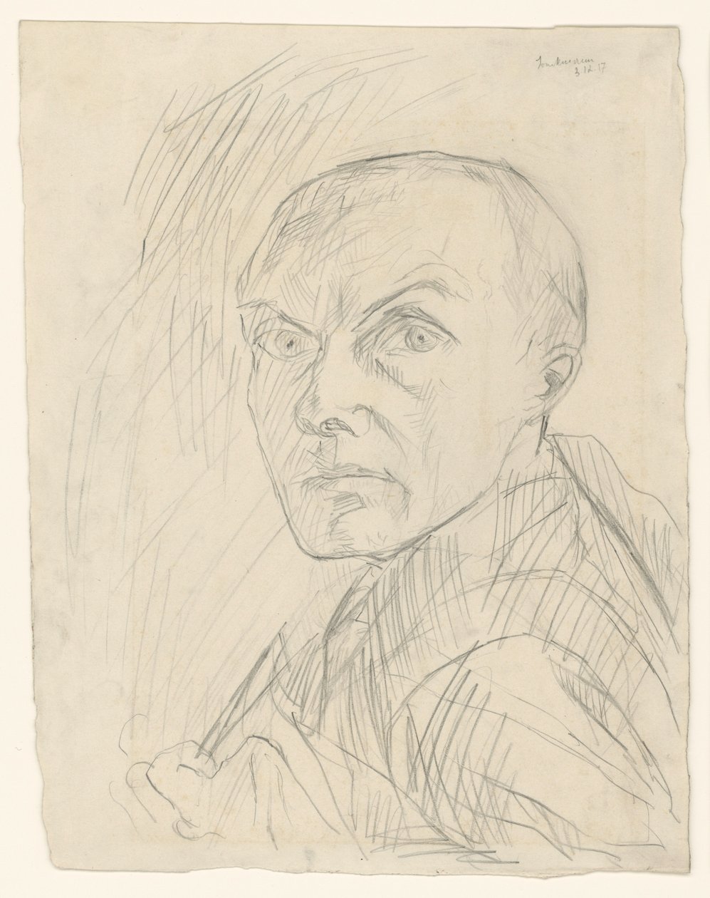 Self-Portrait in Half Profile to the Left by Max Beckmann