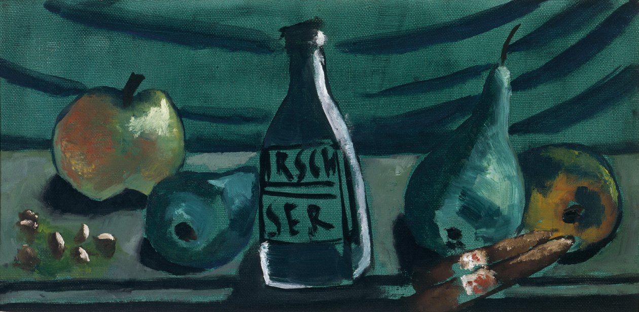 Still Life with Apple and Pear (Still Life with Cherry Brandy Bottle) by Max Beckmann