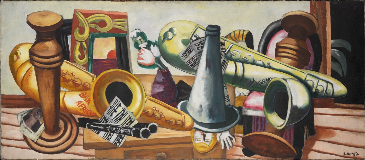 Still Life With Saxophones by Max Beckmann