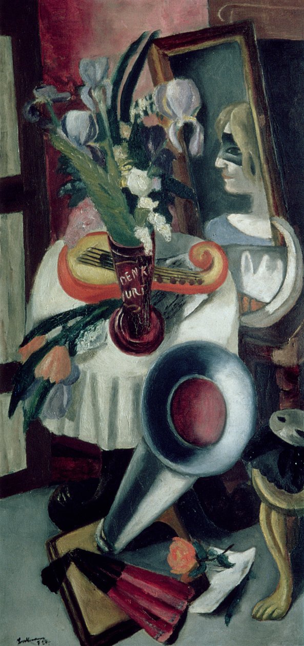 Still Life with Gramophone and Irises by Max Beckmann