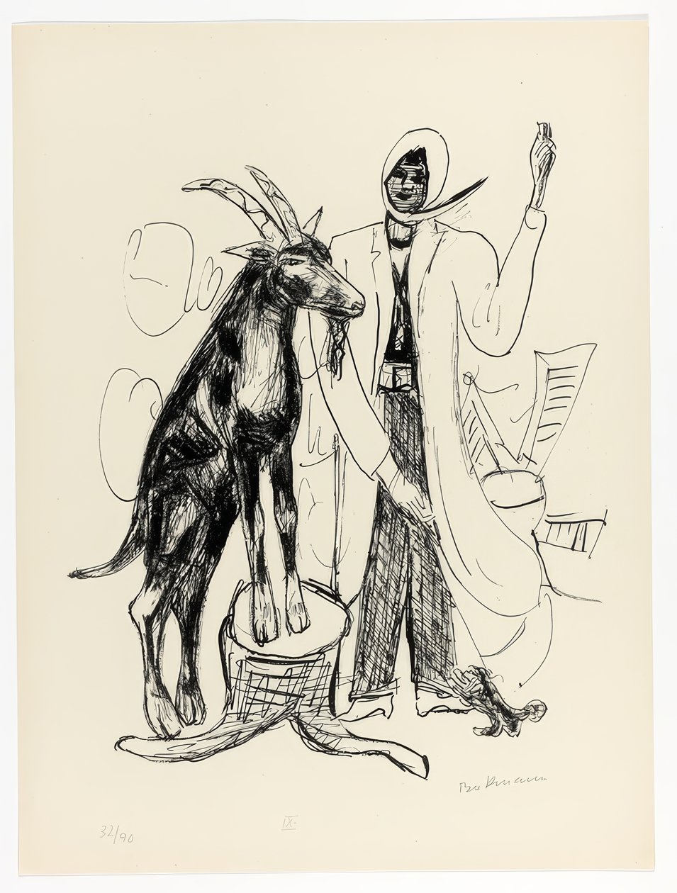 The Buck, plate nine from Day and Dream by Max Beckmann