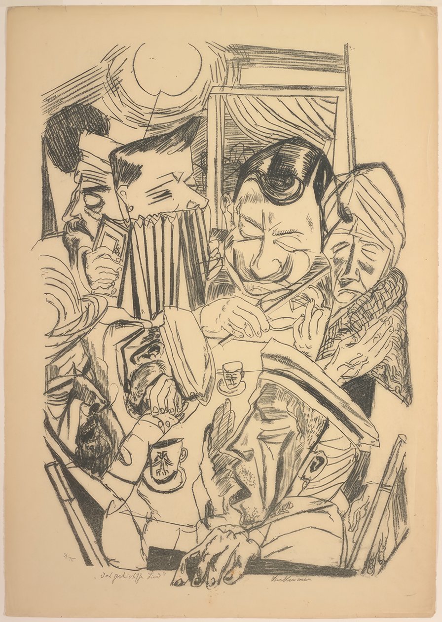 The Patriotic Song (plate nine from Die Hölle) by Max Beckmann