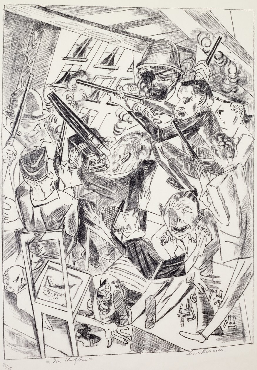 The last ones, by Max Beckmann, lithograph. Germany, 20th century. by Max Beckmann