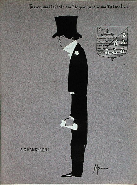Caricature of Alfred Gwynne Vanderbilt (1877-1915), from 