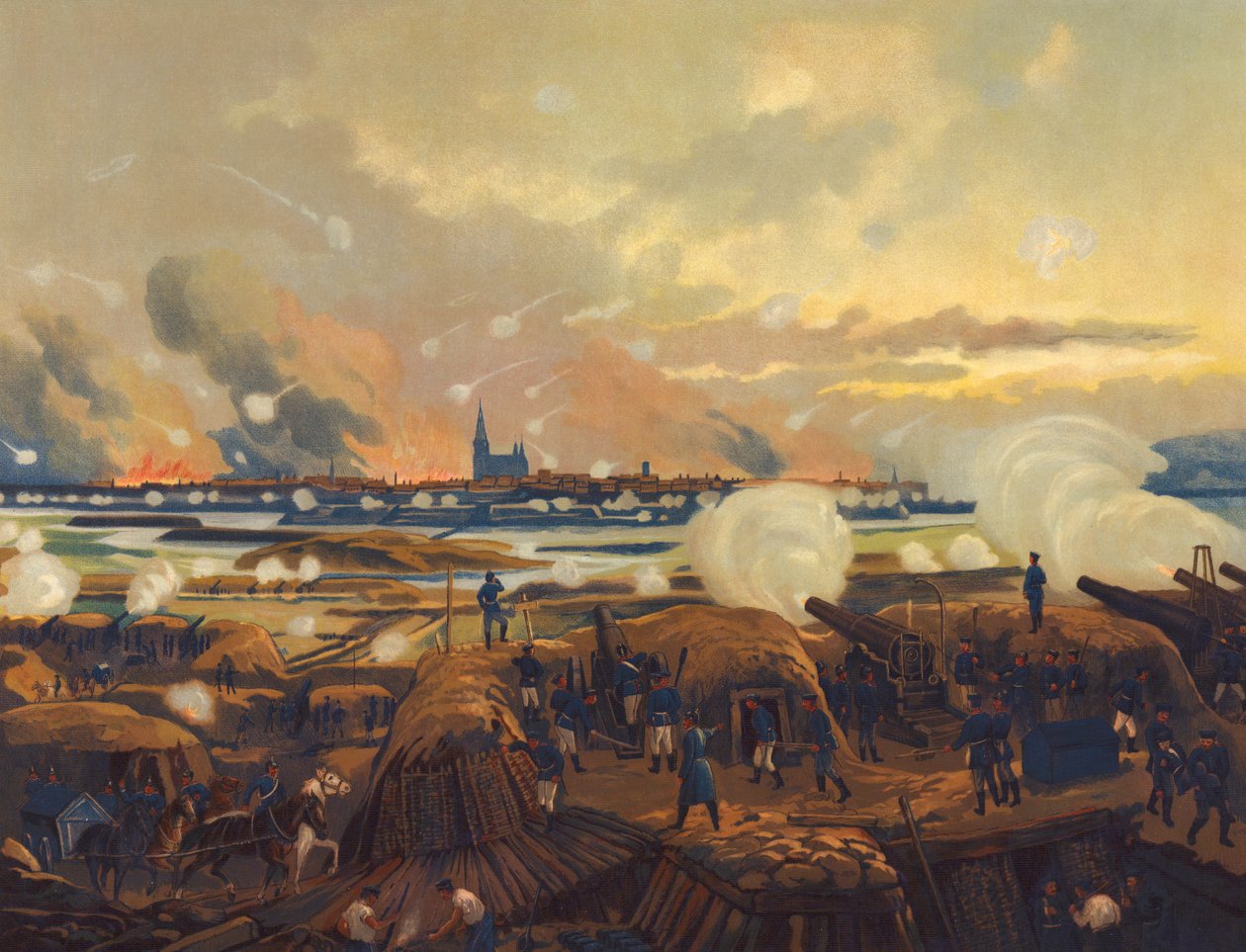 Bombardment of Strasbourg, Franco-Prussian War by Max Henze-Dassau